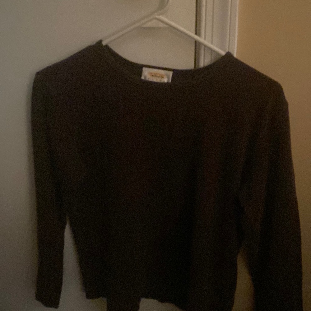 A dark brown Talbots 3/4 sleeve Top
